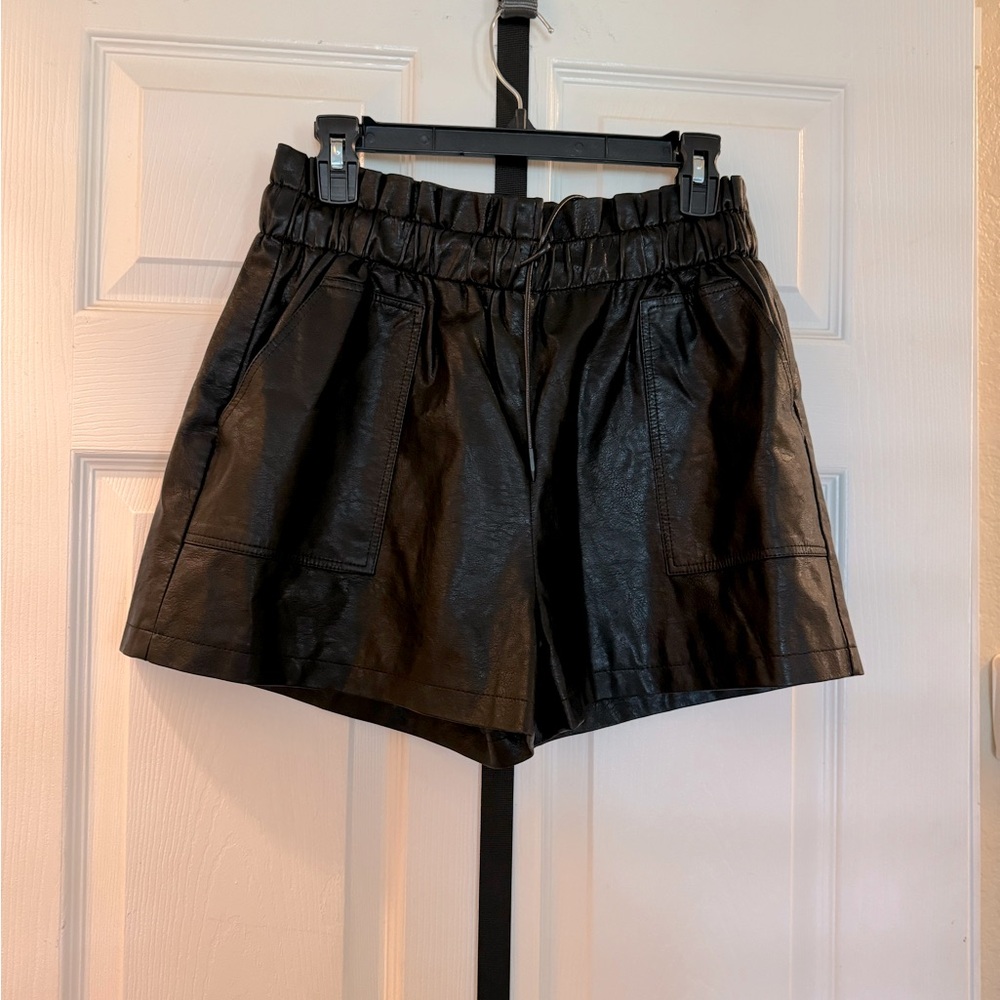 Black Pleather shorts, Size XL,